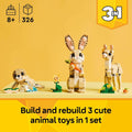 Creator 3-in-1 Cute Bunny Toy – Build a Rabbit, Llama, or Seal | Fun Construction Kit for Kids Ages 8+