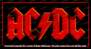 Red 'AC/DC' logo Rusted Look