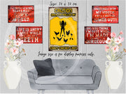 AREA PATROLLED Vintage Retro Home Wall Shed Garage Chicken Décor Bar Wall Tin Metal Signs