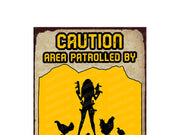 AREA PATROLLED Vintage Retro Home Wall Shed Garage Chicken Décor Bar Wall Tin Metal Signs