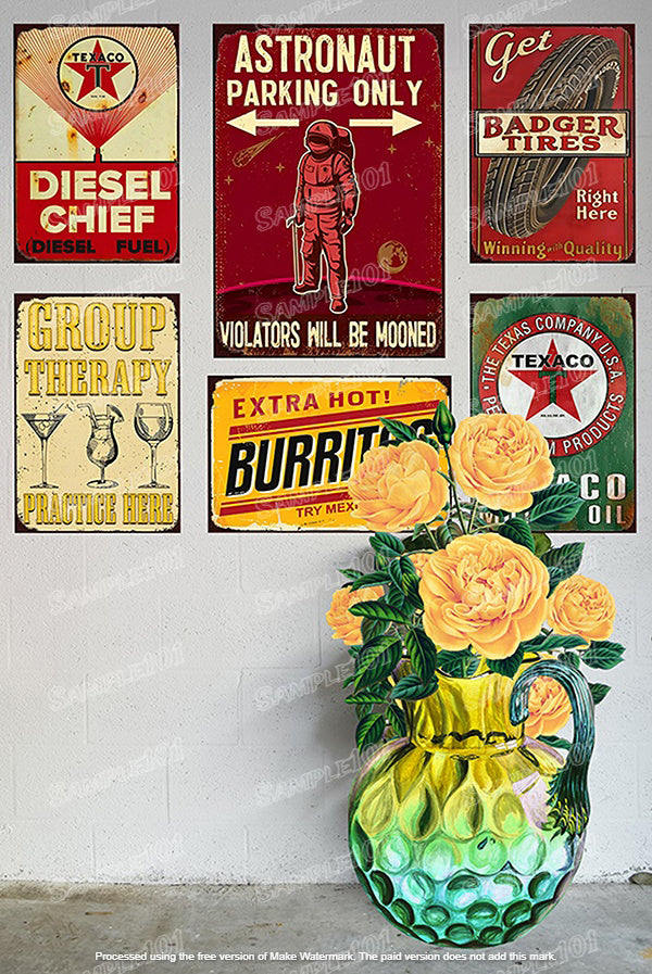 ASTRONAUT PARKING Vintage Retro Home Wall Shed Garage Poster Décor Bar Wall Tin Metal Signs