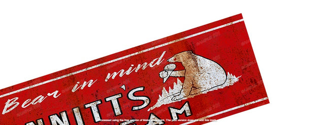 BEAR IN MIND Vintage Rusted Look 750 x 400 mm Quality Sublimated Metal Sign