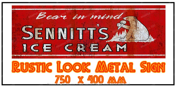 BEAR IN MIND Vintage Rusted Look 750 x 400 mm Quality Sublimated Metal Sign