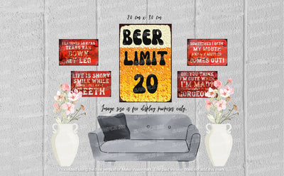 BEER LIMIT 20 Retro Rustic Look Vintage Tin Metal Sign Man Cave, Shed-Garage, and Bar