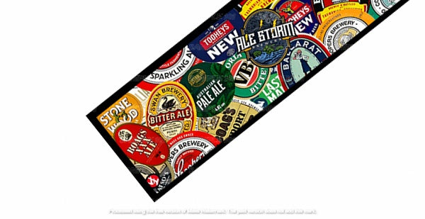 Buy BEER LOGOS Menu Bar Runner - Elevate Your Space with Trendy Barware | Tin Sign Factory Australia