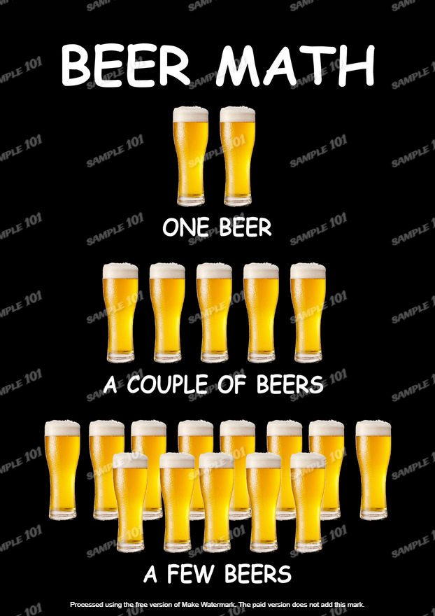 Beer Math Funny Metal Tin Signs Man Cave, Shed & Bar Sign