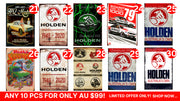 Bulk Buy-Holden Signs 10 Designs Retro/ Vintage Tin Metal Sign Man Cave, Wall Home Décor, Shed-Garage, and Bar