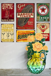 BADGER TIRES Vintage Retro Home Wall Shed Garage Poster Décor Bar Wall Tin Metal Signs