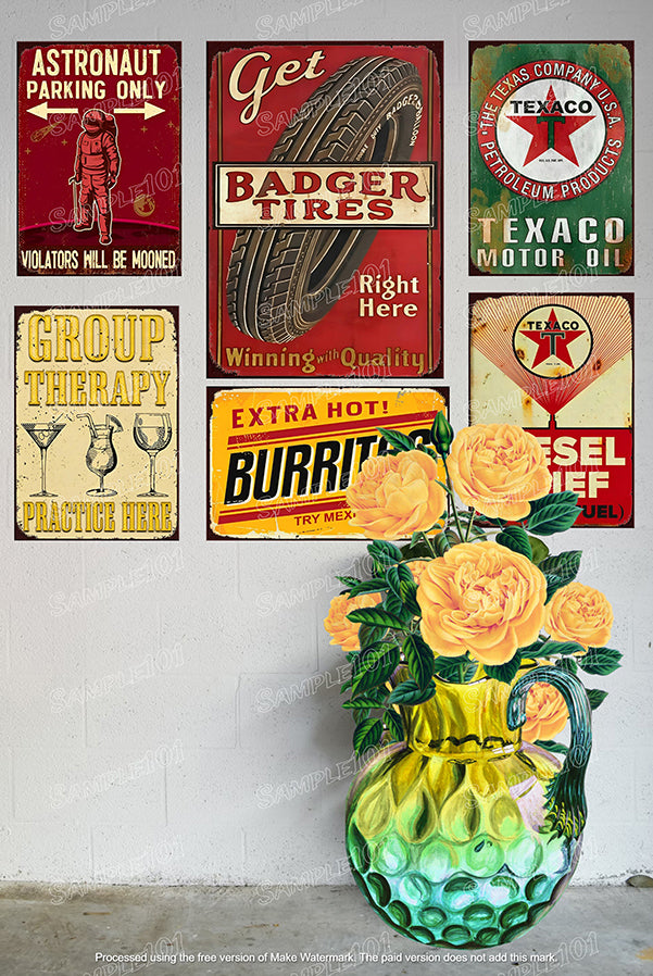 BADGER TIRES Vintage Retro Home Wall Shed Garage Poster Décor Bar Wall Tin Metal Signs