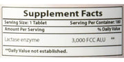 Best Naturals Fast Acting Lactase Enzyme Tablet, 3000 Fcc Alu, 180 Count NEW AU