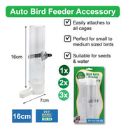 Auto Bird Feeder Accessory - Perfect for Seeds and Water, Fits All Cages