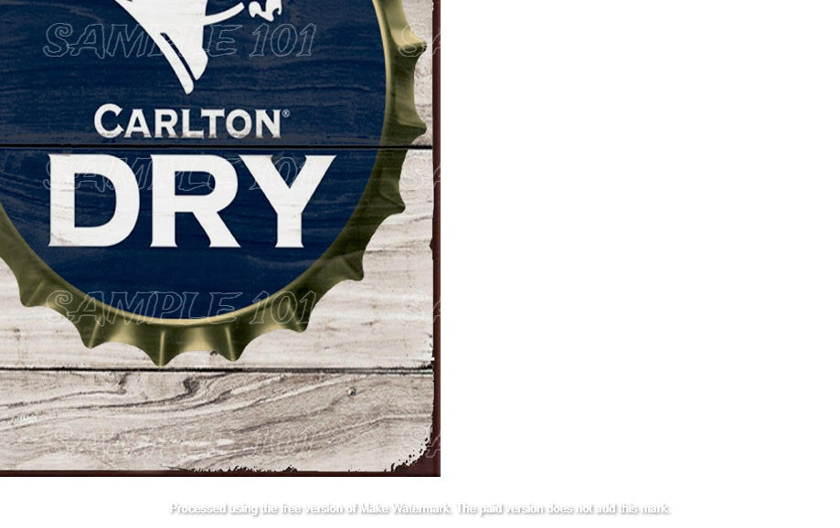 CARLTON BOTTLE CAP Retro Rustic Look Vintage Tin Metal Sign Man Cave, Shed-Garage, and Bar