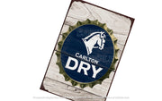 CARLTON BOTTLE CAP Retro Rustic Look Vintage Tin Metal Sign Man Cave, Shed-Garage, and Bar