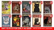 Cat Signs- Any 10 Designs Retro/ Vintage Tin Metal Sign Man Cave, Wall Home Décor, Shed-Garage, and Bar