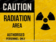 Radiation Area Warning Metal Sign – Caution Hazard Safety Notice 20x30cm Man Cave Decor