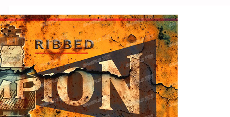 DOUBLE RIBBED Vintage Rusted Look 750 x 400 mm Quality Sublimated Metal Sign