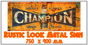DOUBLE RIBBED Vintage Rusted Look 750 x 400 mm Quality Sublimated Metal Sign