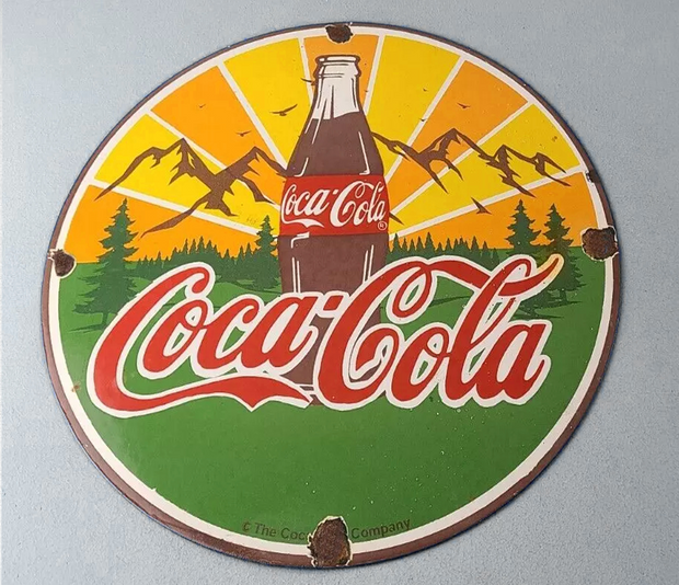 Vintage Retro Round Plymouth Colt Coca-Cola Squirt Drink Converse Aviation Decorative Metal Sign