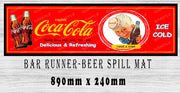 ICE COLD COLA Aussie Beer Spill Mat (890mm x 240mm) BAR RUNNER Man Cave Pub Rubber