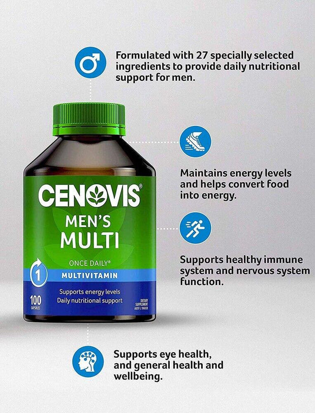 Cenovis Men's Multi - Multivitamin For Men - Supports Energy Levels - Supports H