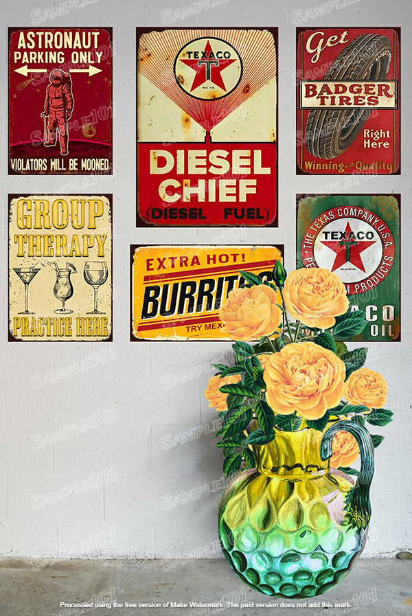 DIESEL CHIEF Vintage Retro Home Wall Shed Garage Poster Décor Bar Wall Tin Metal Signs