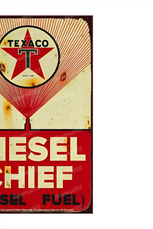 DIESEL CHIEF Vintage Retro Home Wall Shed Garage Poster Décor Bar Wall Tin Metal Signs