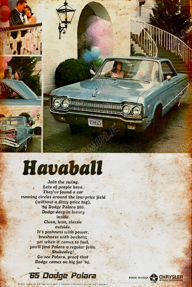 DODGE HAVABALL Retro Vintage Rustic Look Home Shed Garage Decorative Lounge Bar Wall Tin Metal Signs