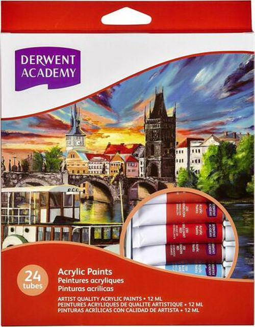 Derwent Academy Acrylic Paint 12Ml 24Pk | NEW AU
