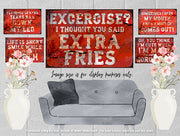 EXTRA FRIES Vintage Retro Home Wall Shed Garage Poster Décor Bar Wall Tin Metal Signs