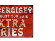 EXTRA FRIES Vintage Retro Home Wall Shed Garage Poster Décor Bar Wall Tin Metal Signs