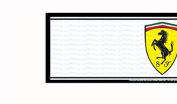 FERRARI LOGO Menu Bar Runner (890mm x 240mm) Home Cafe Shop Barware Bar Mat