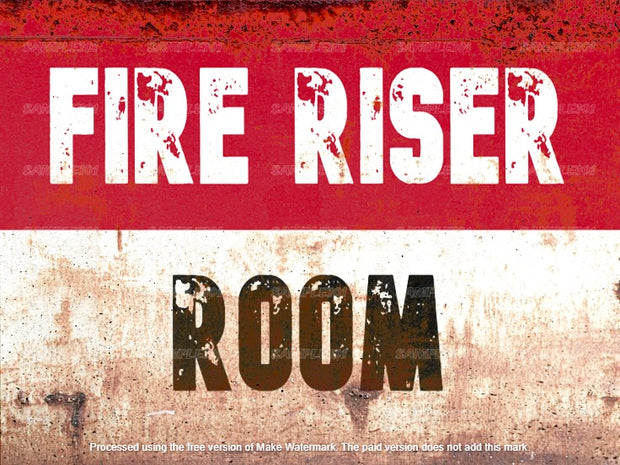 FIRE RISER Rustic Look Home Warning Wall Décor Reproduction Bar Wall Tin Metal Signs