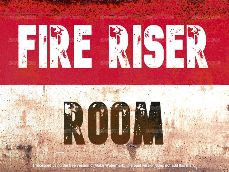 FIRE RISER Rustic Look Home Warning Wall Décor Reproduction Bar Wall Tin Metal Signs