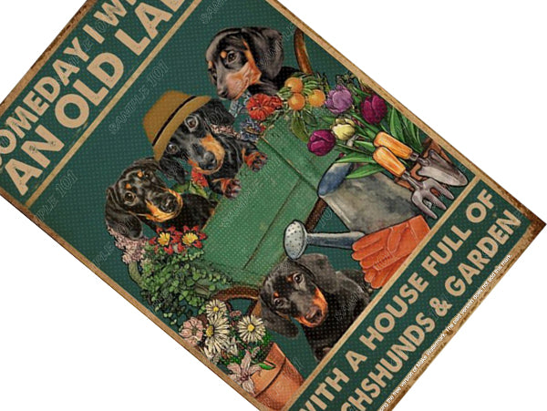FULL OF DACHSHUNDS Vintage Retro Home Wall Shed Garage Poster Décor Bar Wall Tin Metal Signs