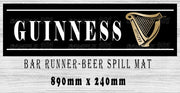 GUINNESS HARP Aussie Beer Spill Mat (890mm x 240mm) BAR RUNNER Man Cave Pub Rubber