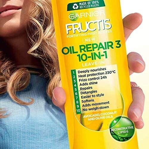 Garnier Fructis Nutri-Repair 10 In 1 Oil, Leave-in Cream For Dry Hair, 400ml