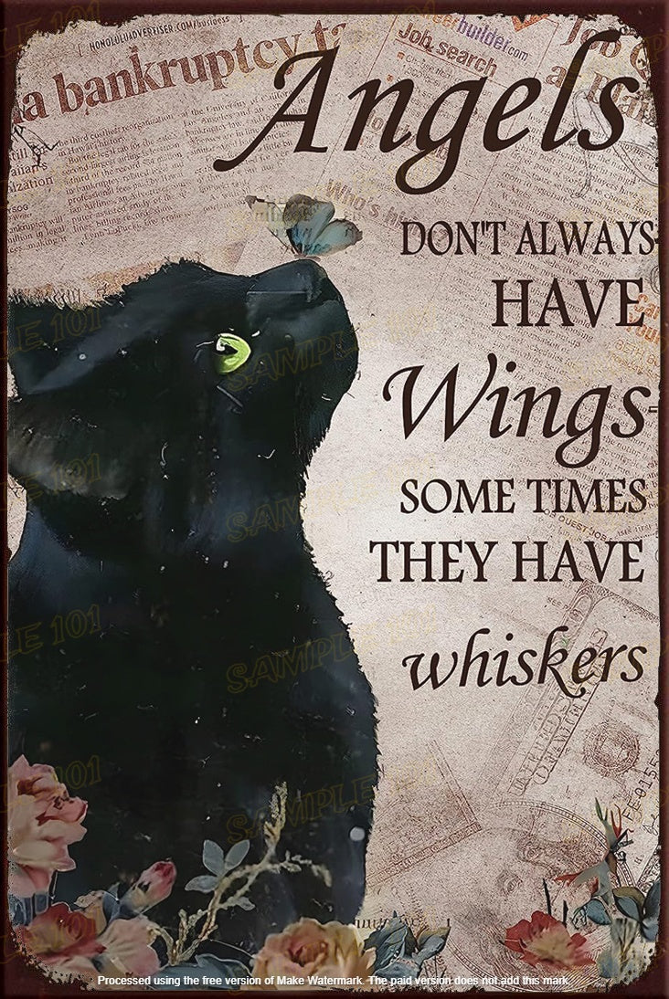HAVE WHISKERS Retro Vintage Rustic Look Home Wall Décor Reproduction Bar Wall Tin Metal Signs