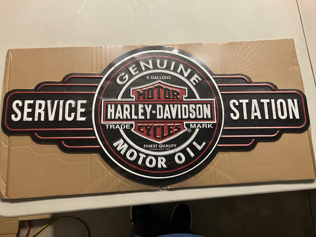 HARLEY DAVIDSON SERVICE STATION 80cm x 36cm Metal Sign