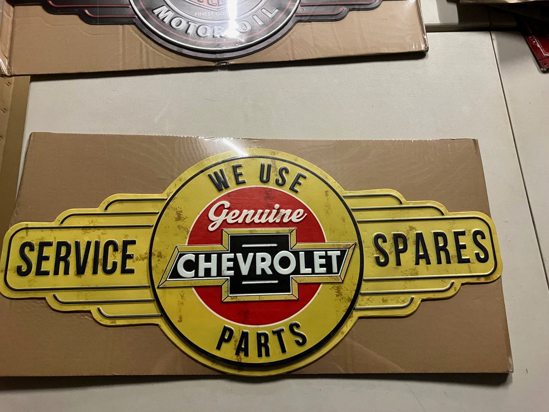 CHEVROLET SERVICE STATION 80cm x 36cm Metal Sign - Tin Sign Factory Australia