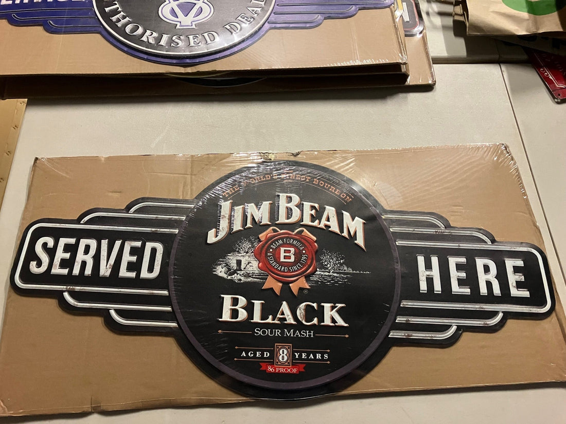 JIM BEAM SERVICE STATION 80cm x 36cm Metal Sign - Tin Sign Factory Australia