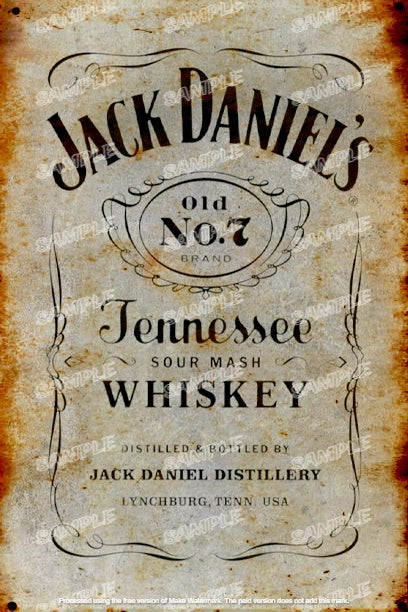 JD WHISKEY Retro Vintage Rustic Look Home Classic Shed Resto Café Reproduction Bar Wall Tin Metal Signs