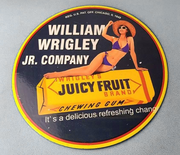 Vintage Retro Round Winchester Omega Union Gasoline Kelly Tires Blaster Wesson Lubricants Colt Dr. Pepper Juicy Fruit Decorative Metal Sign