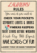 LAUNDRY RULES Rustic Look Home Washing Wall Décor Reproduction Bar Wall Tin Metal Signs