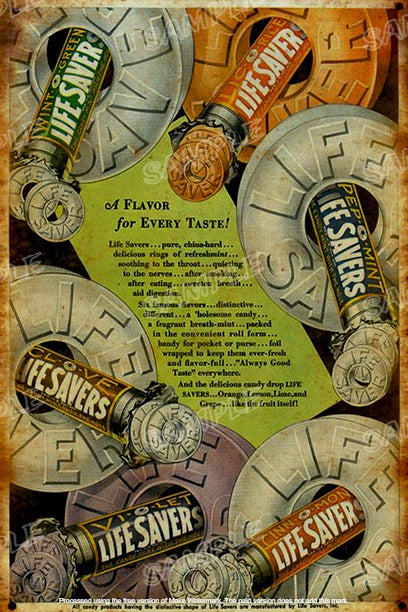 LIFESAVERS EVERY TASTE Retro Vintage Rustic Look Home Classic Shed Resto Café Reproduction Bar Wall Tin Metal Signs