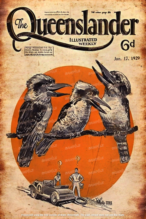 LAUGHING KOOKABURRAS Retro Vintage Rustic Look Home Classic Shed Garage Reproduction Bar Wall Tin Metal Signs Metal, Metal plaques, Outdoor, Indoor, Metal sign printing, Metal sign design, Metal sign manufacturing, Rustic look metal signs, Weathered metal signs, Vintage metal signs, Rust effect on metal, Faux rust metal signs, Corroded look metal signs, Rusty appearance