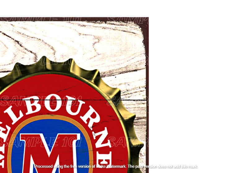 MB BOTTLE CAP Retro Rustic Look Vintage Tin Metal Sign Man Cave, Shed-Garage, and Bar