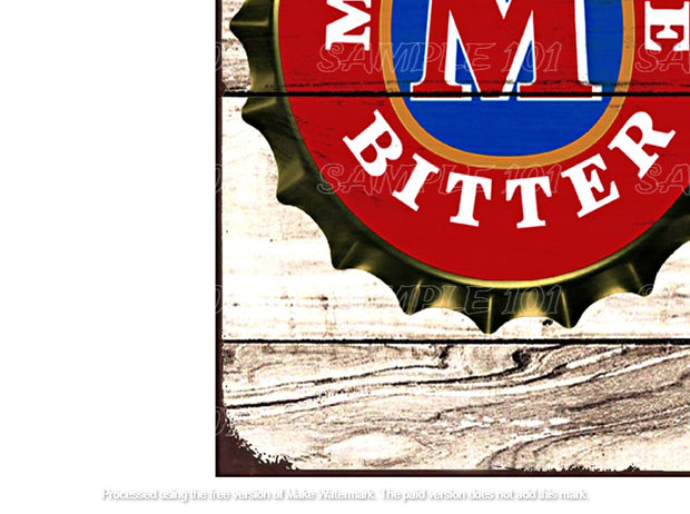 MB BOTTLE CAP Retro Rustic Look Vintage Tin Metal Sign Man Cave, Shed-Garage, and Bar