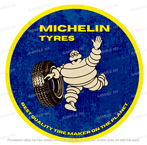 MICHELIN TYRE Home Retro/ Vintage Round Metal Sign Man Cave, Workshop Wall Décor, Shed-Garage, and Bar