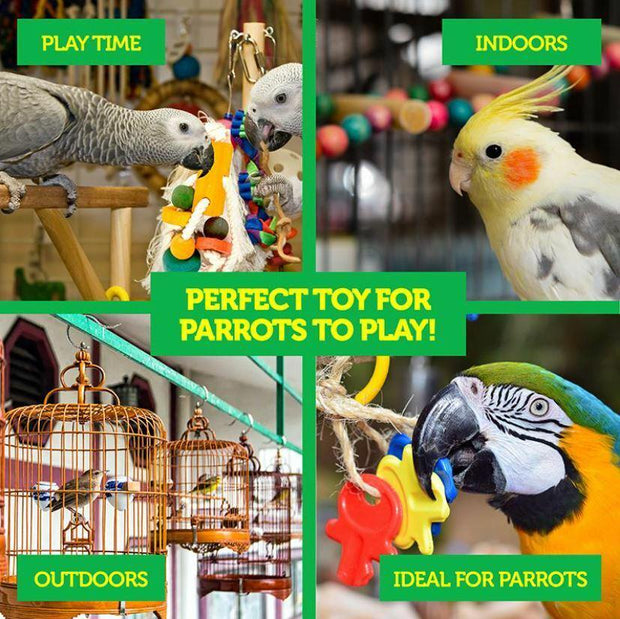 NEW Parrot Hanging Swing Bird String Toy Cage Blocks Cluster Sturdy And Flexible--- Keep Your Bird Entertained with NEW Parrot Hanging Swing Bird String Toy