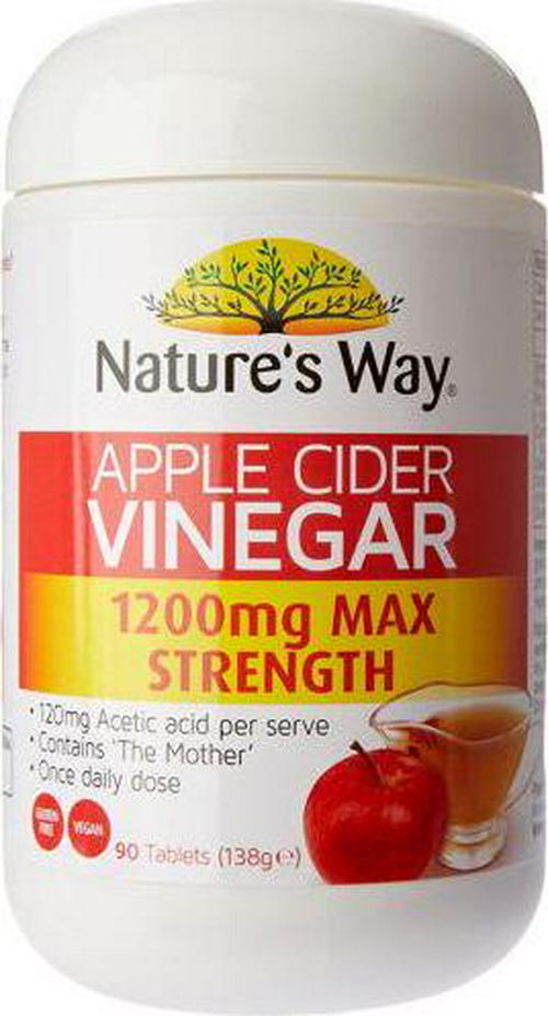 Nature's Way Apple Cider Vinegar 1200mg Max Strength 90 Tablets The Mother NEW